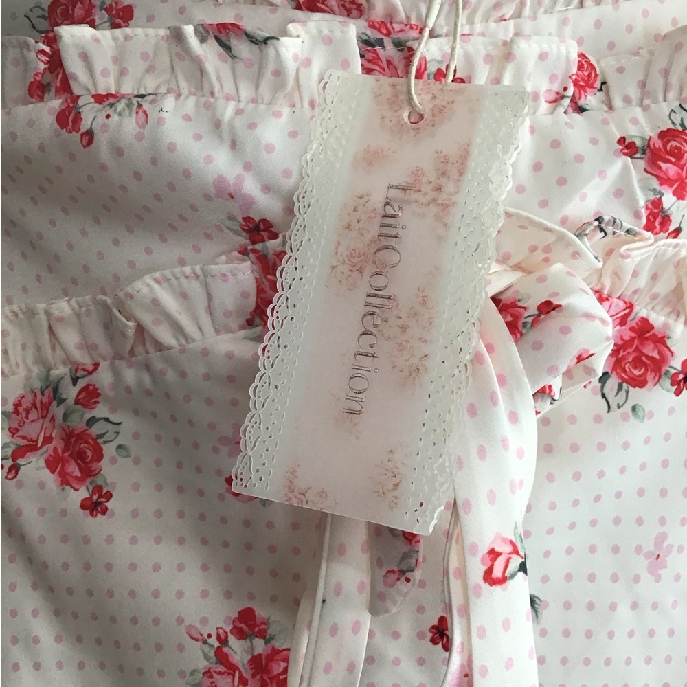 LAIT Collection Pink Floral Strapless NWT Size M, Fits like L in the bust - Picture 6 of 7